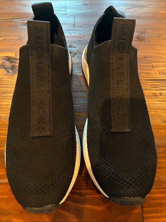 Michael Kors Shoes - Michael Kors Black Knit Slip-On Women's Athletic Sneakers with White Sole